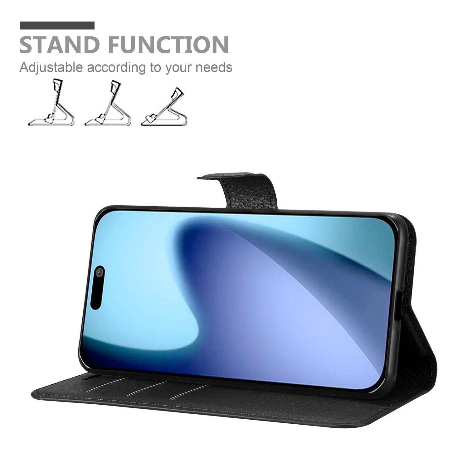Cadorabo Hülle für Apple iPhone 17 Schutz Hülle in Schwarz Handyhülle Etui Case Cover Magnetverschluss-1