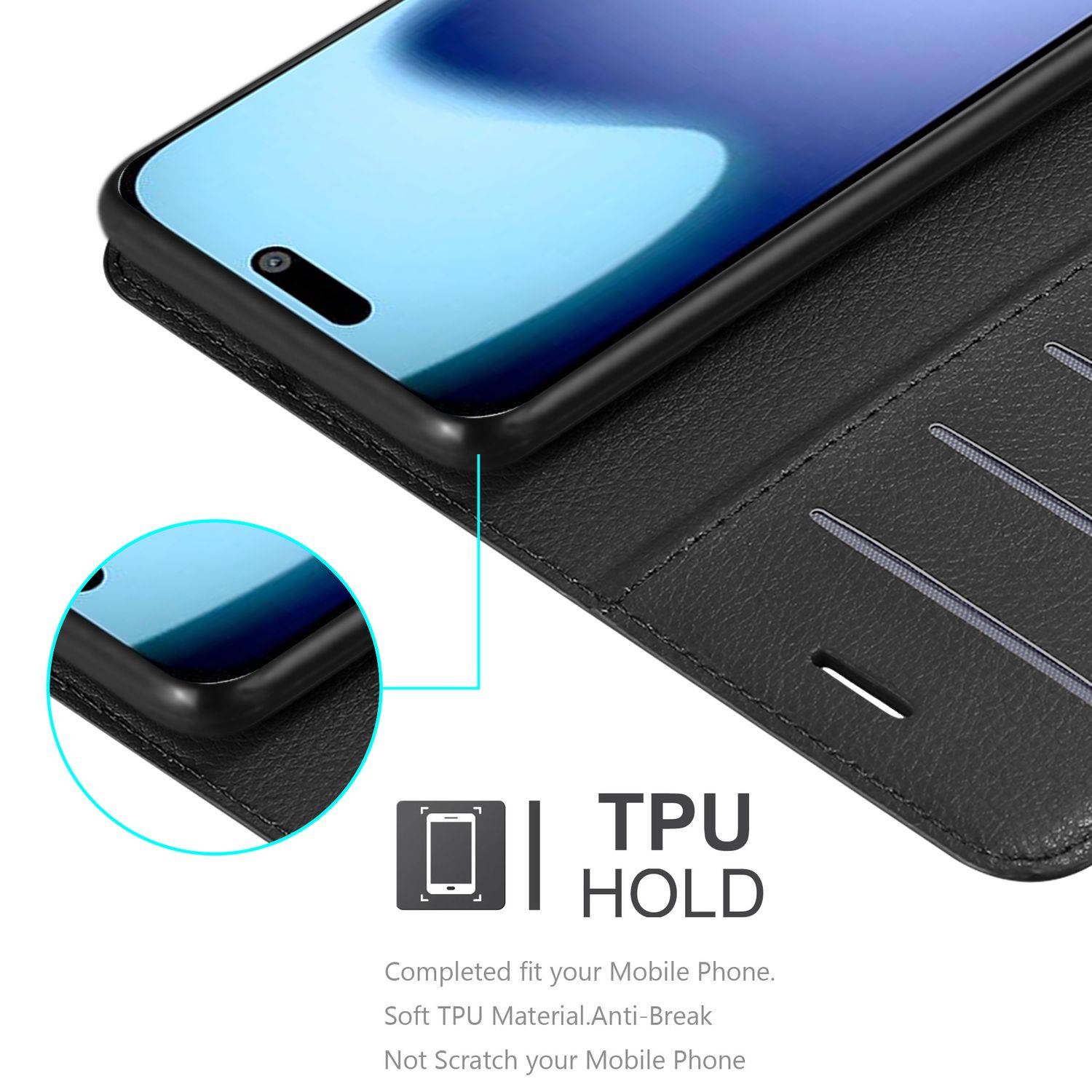 Cadorabo Hülle für Apple iPhone 17 Schutz Hülle in Schwarz Handyhülle Etui Case Cover Magnetverschluss-3