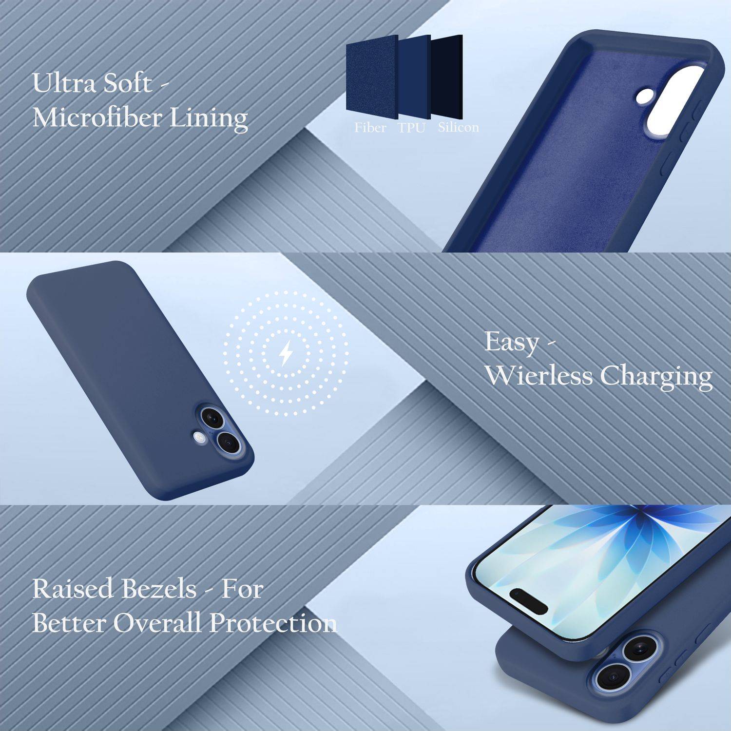 Cadorabo Schutzhülle für Apple iPhone 17 Hülle in Blau Handyhülle Case Cover TPU Etui-3