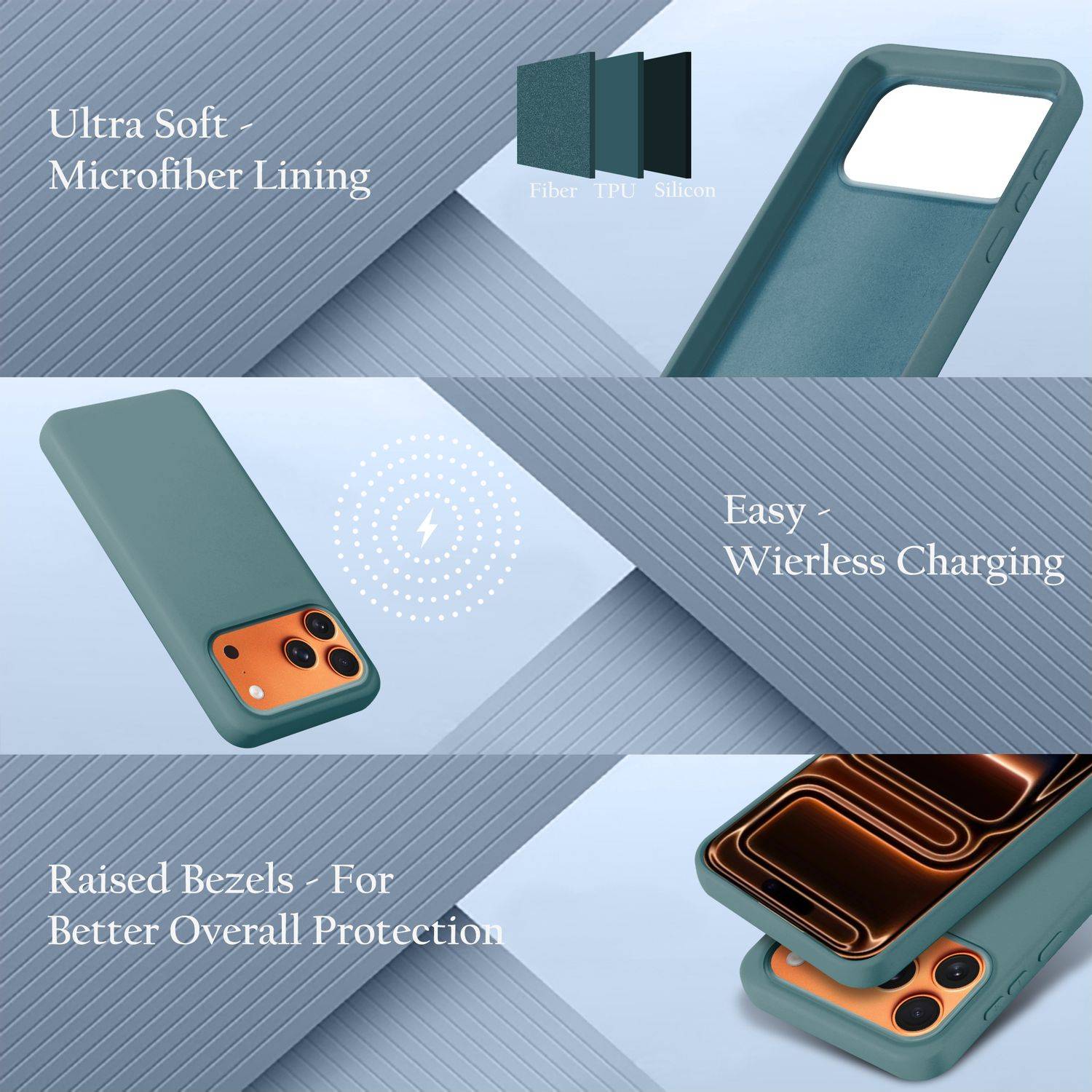 Cadorabo Schutzhülle für Apple iPhone 17 PRO Hülle in Grün Handyhülle Case Cover TPU Etui-3