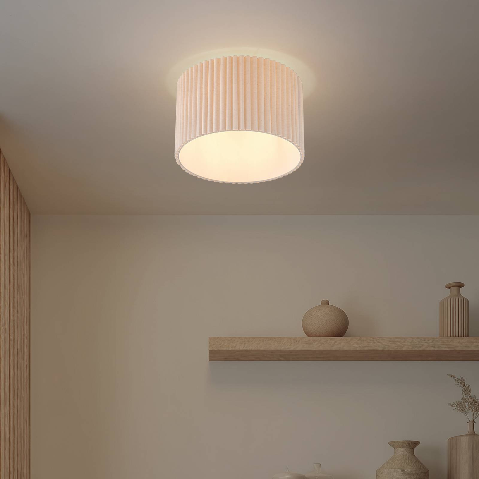 Lindby Deckenlampe 'Libbie' in creme aus Textil-2