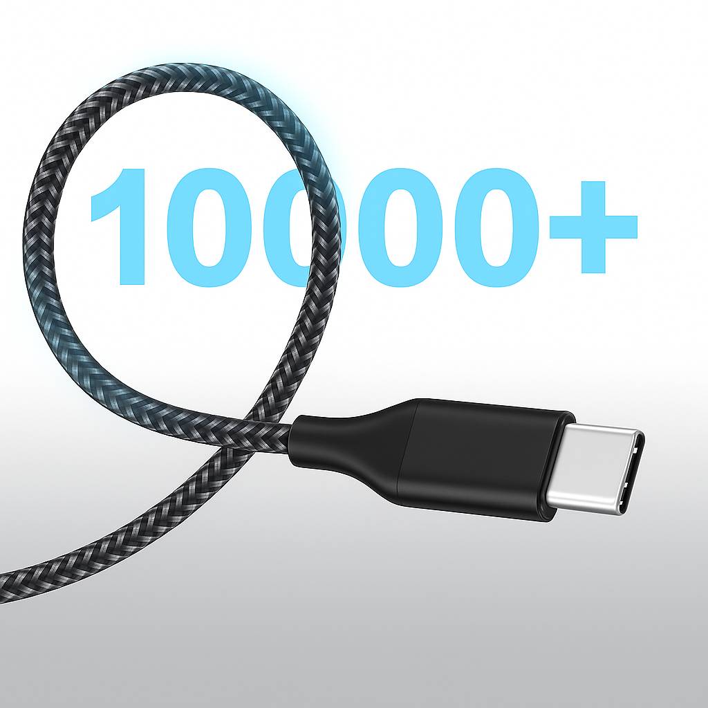 USB-A auf USB-C Nylon Schnellladekabel 2 m silber – Lade- & Datenkabel für iPhone 15/16/17, Samsung, Pixel, Xiaomi-1