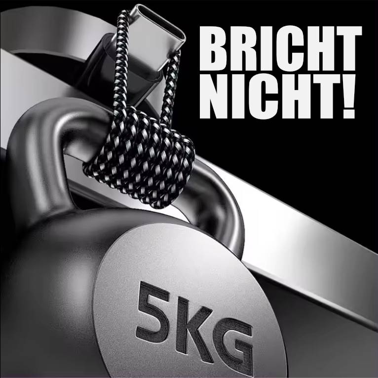 USB-A auf USB-C Nylon Schnellladekabel 2 m silber – Lade- & Datenkabel für iPhone 15/16/17, Samsung, Pixel, Xiaomi-2