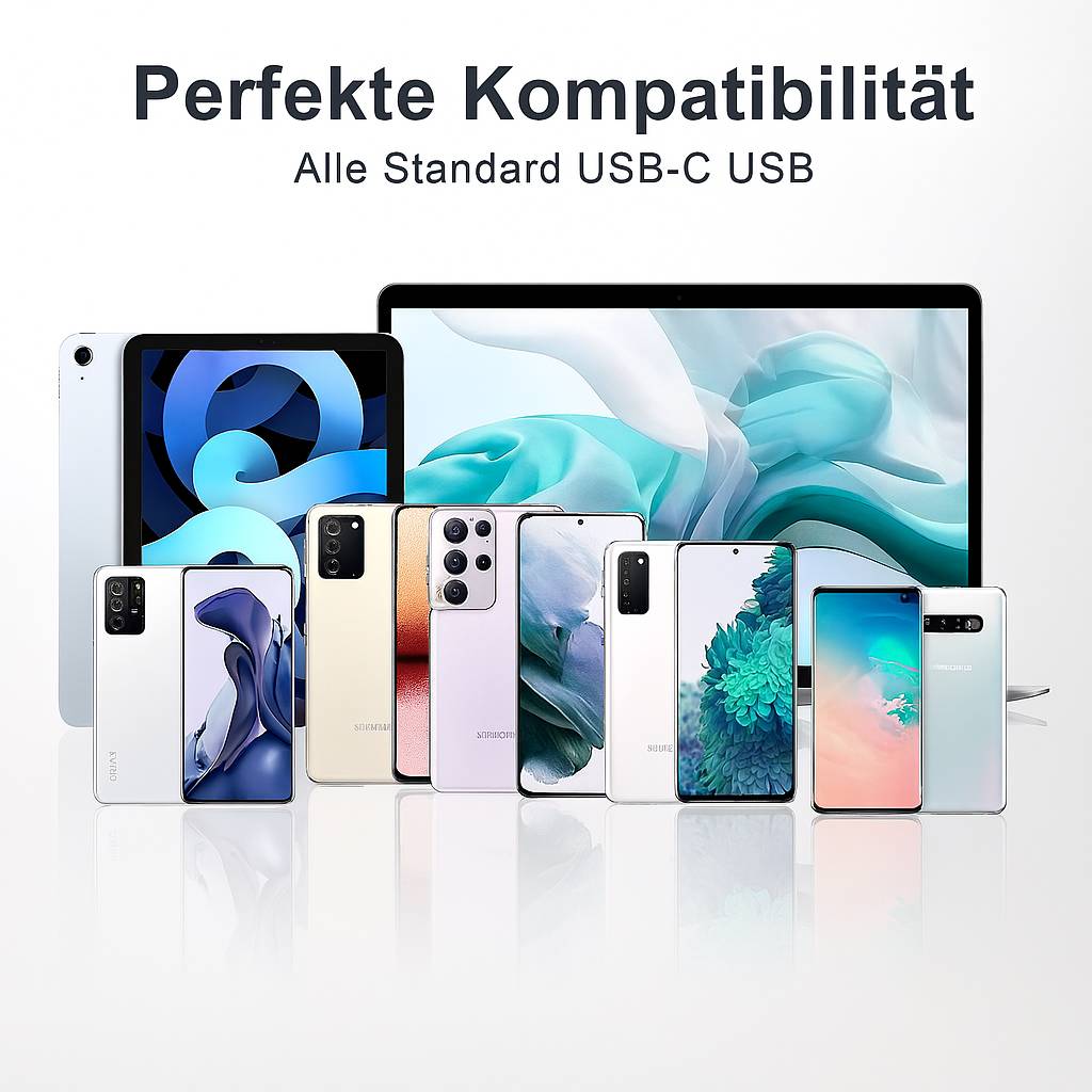 USB-A auf USB-C Nylon Schnellladekabel 2 m silber – Lade- & Datenkabel für iPhone 15/16/17, Samsung, Pixel, Xiaomi-4