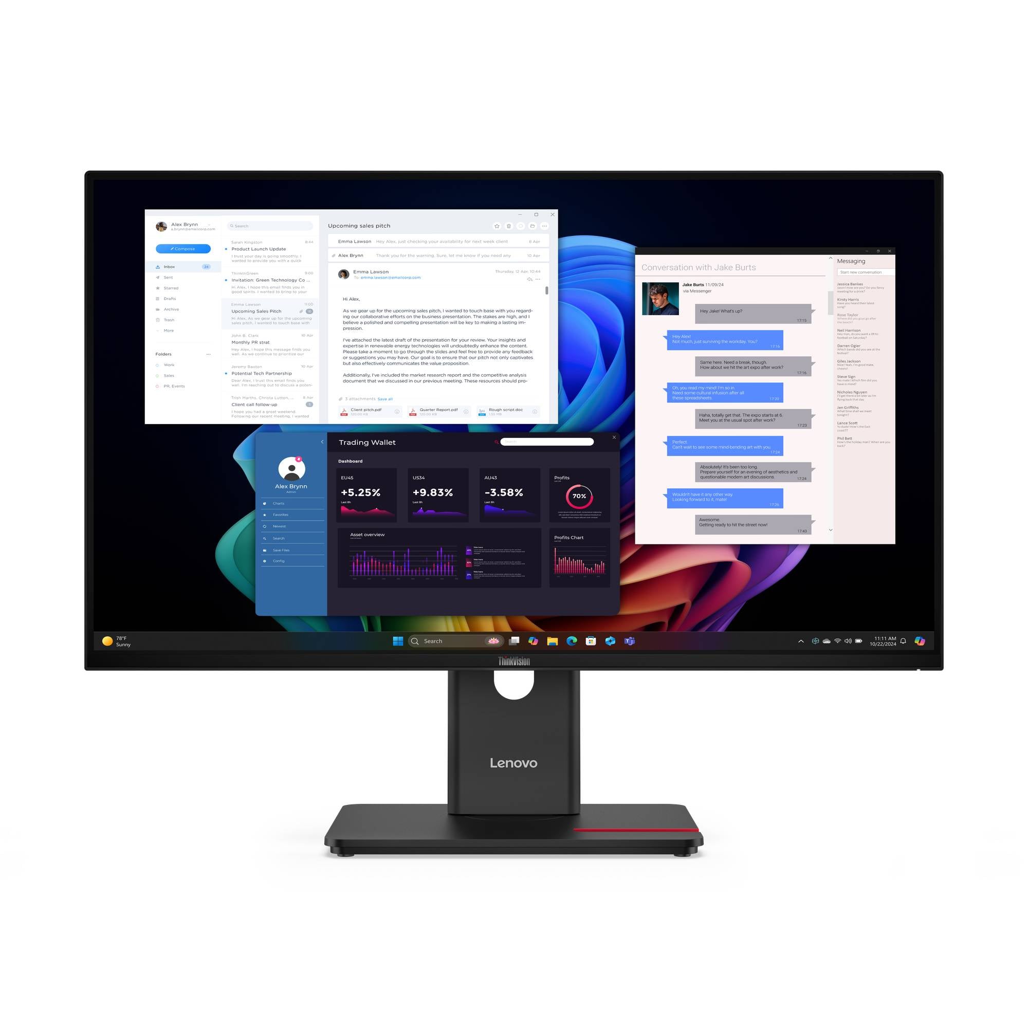 LENOVO ThinkVision T27UD-40 68,58cm 27Zoll 3840x2160 IPS USB-C docking 96W Epeat Gold TopSeller