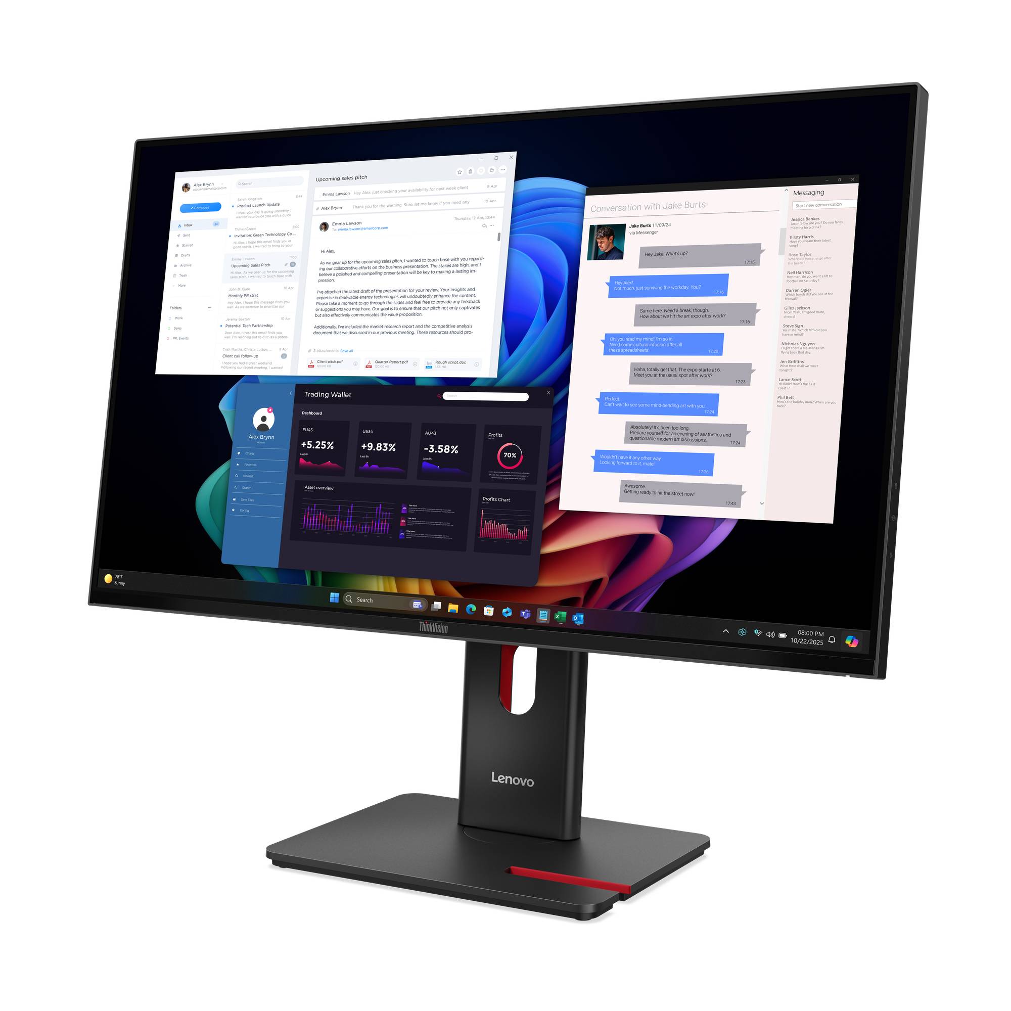LENOVO ThinkVision T27UD-40 68,58cm 27Zoll 3840x2160 IPS USB-C docking 96W Epeat Gold TopSeller-2