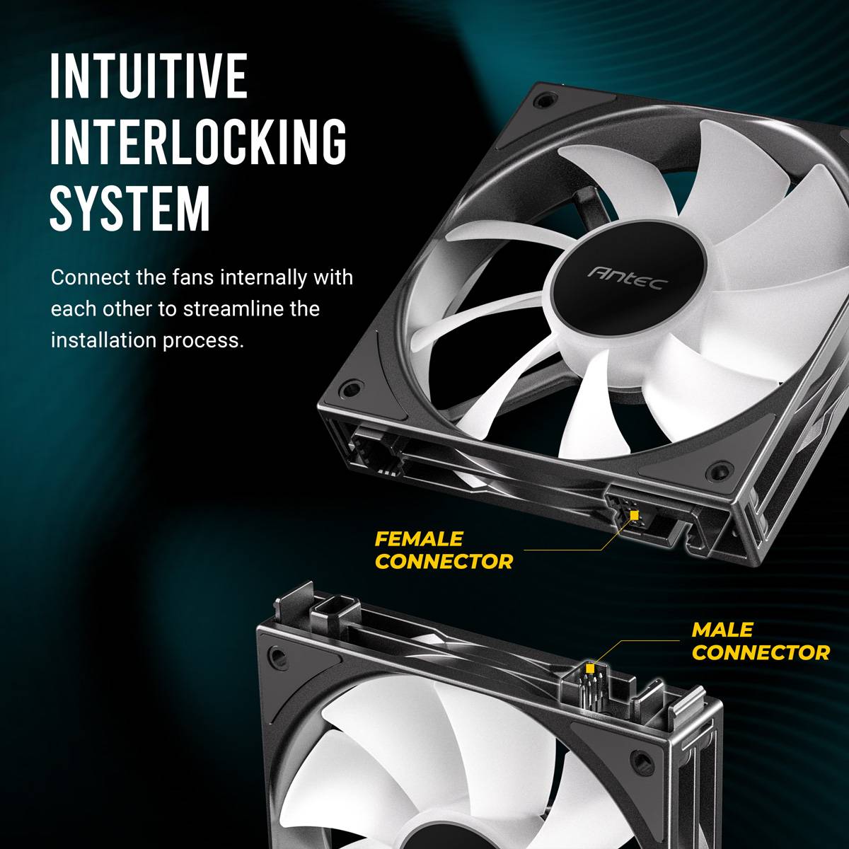 ANTEC C120 ARGB Fan PC Gehäuselüfter 120mm 3er Pack, schwarz-4