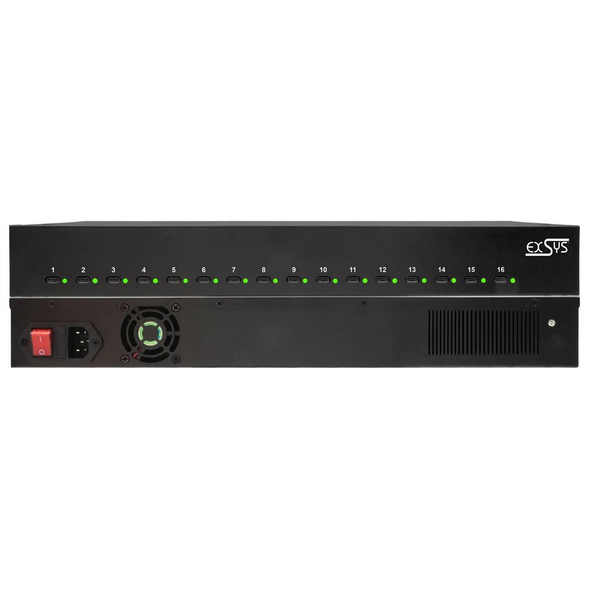 EXSYS EX-11017 16 Port USB-C Highpower Ladestation 1008W-2