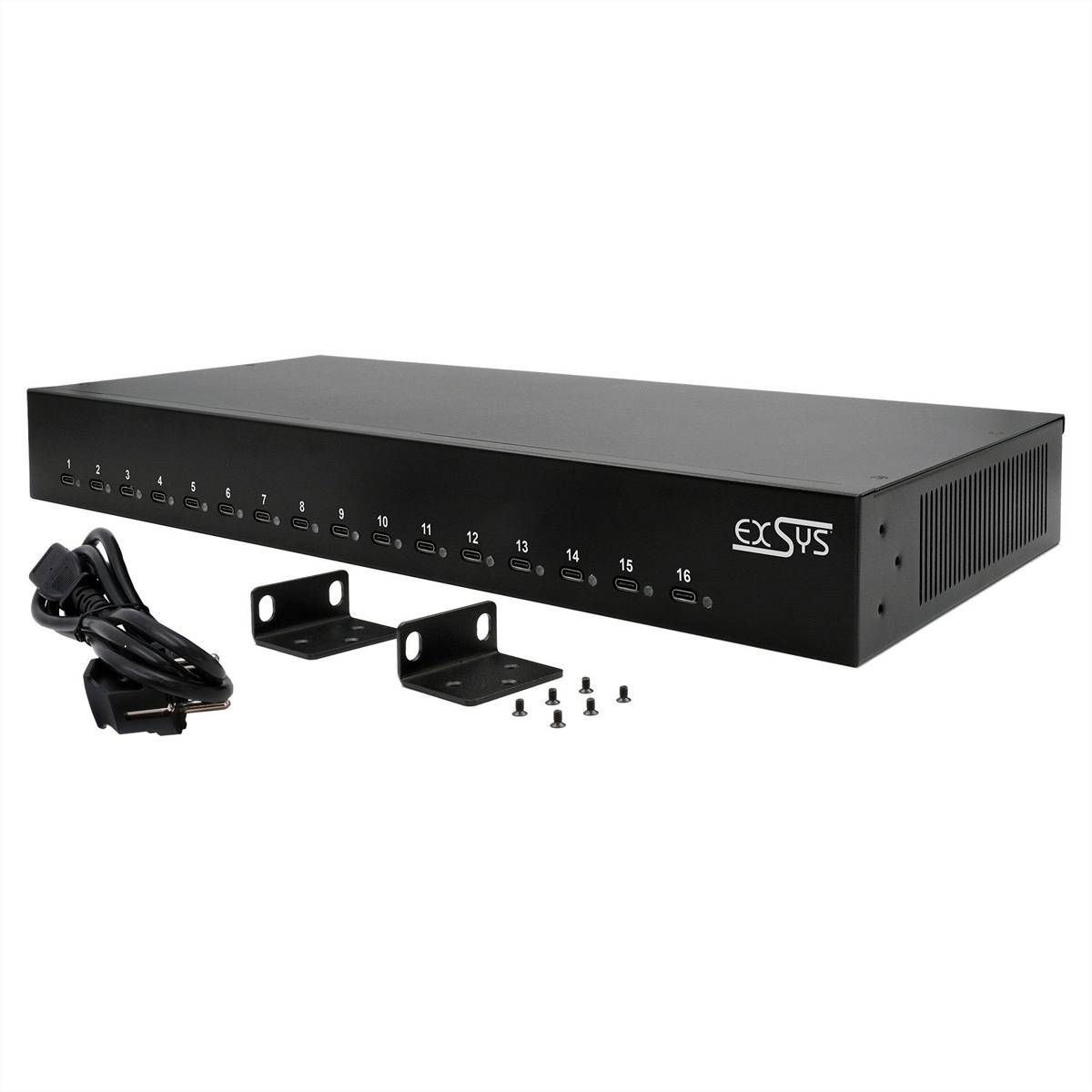 EXSYS EX-11017 16 Port USB-C Highpower Ladestation 1008W-4