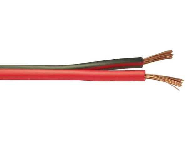 Rohkabel Lautsprecherlitze NYFAZ 100 m Spule 2 x 0,75 mm² rot/schwarz