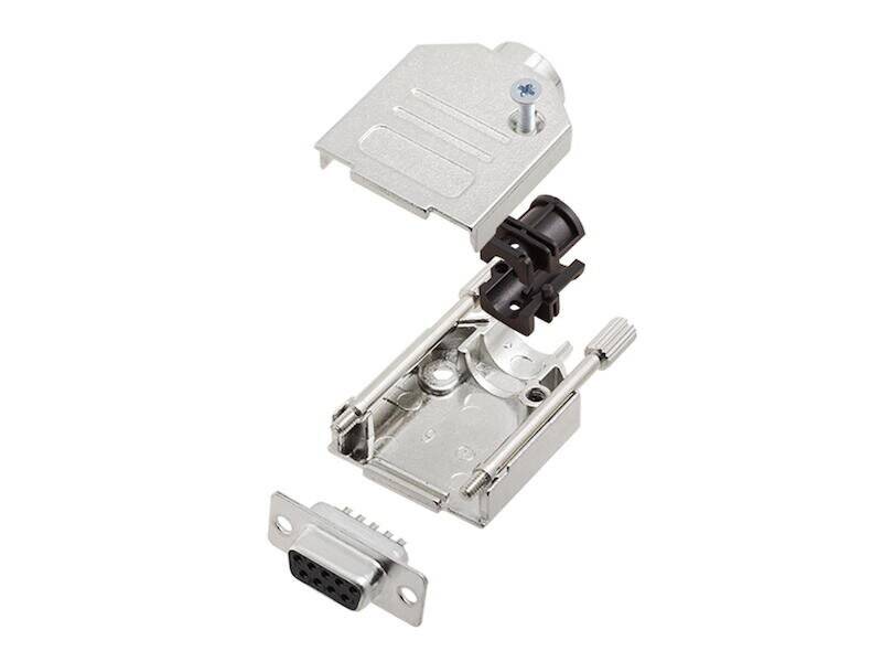 Encitech Connectors AB DTZK09-DMS-K Bausatz mit D-Sub Gehäuse Vollmetall und 9 polig Buchsenleiste löt Gütestufe 1 Isola-1