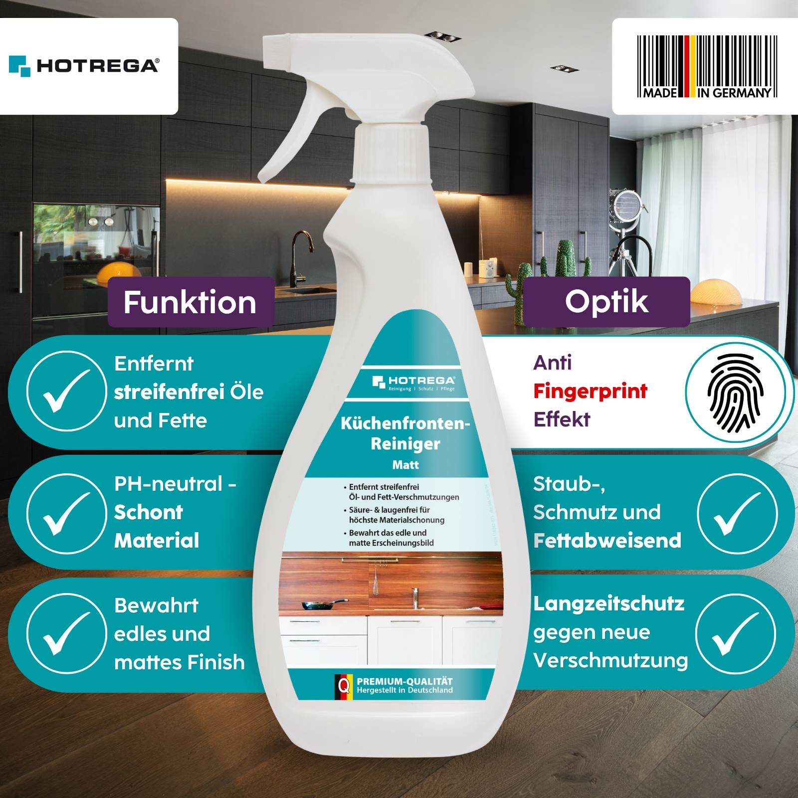 HOTREGA Küchenfronten Reiniger Matt - Ausführung:3x 750 ml-1