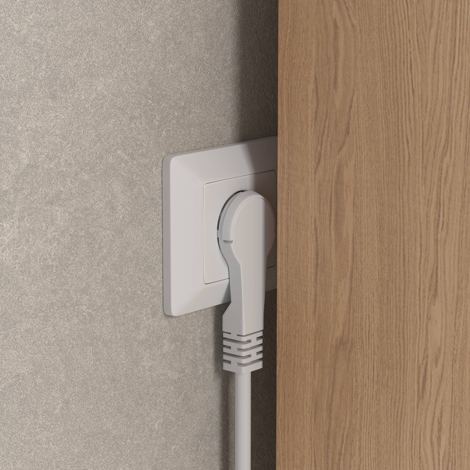 hb-digital 10m Verlängerungskabel mit Winkelstecker flexibles H05VV-F Kabel weiß-2