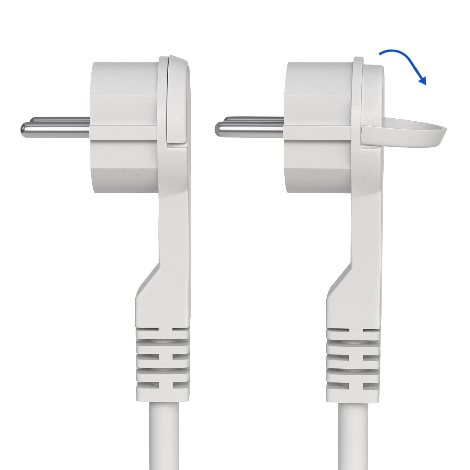 hb-digital 10m Verlängerungskabel mit Winkelstecker flexibles H05VV-F Kabel weiß-3