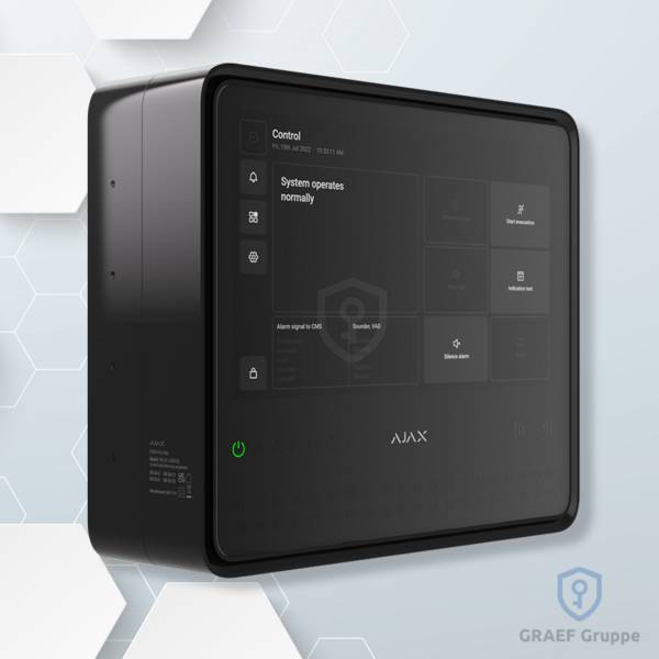 Ajax Systems EN54 Fire Hub Jeweller Schwarz