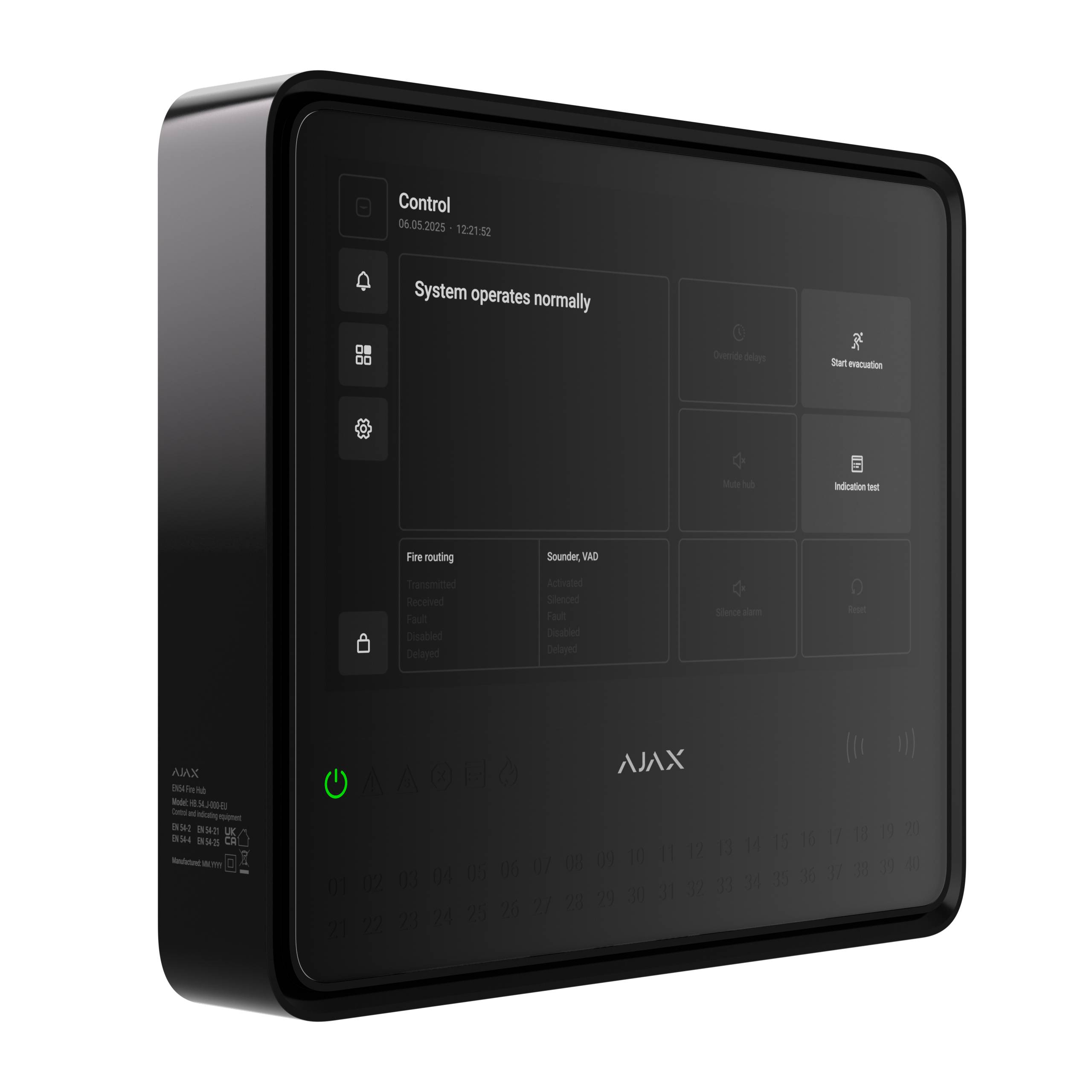 Ajax Systems EN54 Fire Hub Jeweller Schwarz-1