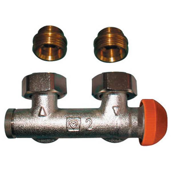 Herz 3000-Anschlussteil für Zweirohranl. Fig.3694(91) 1/2 Zollx3/4 Zoll E-Form, 1 Stk.