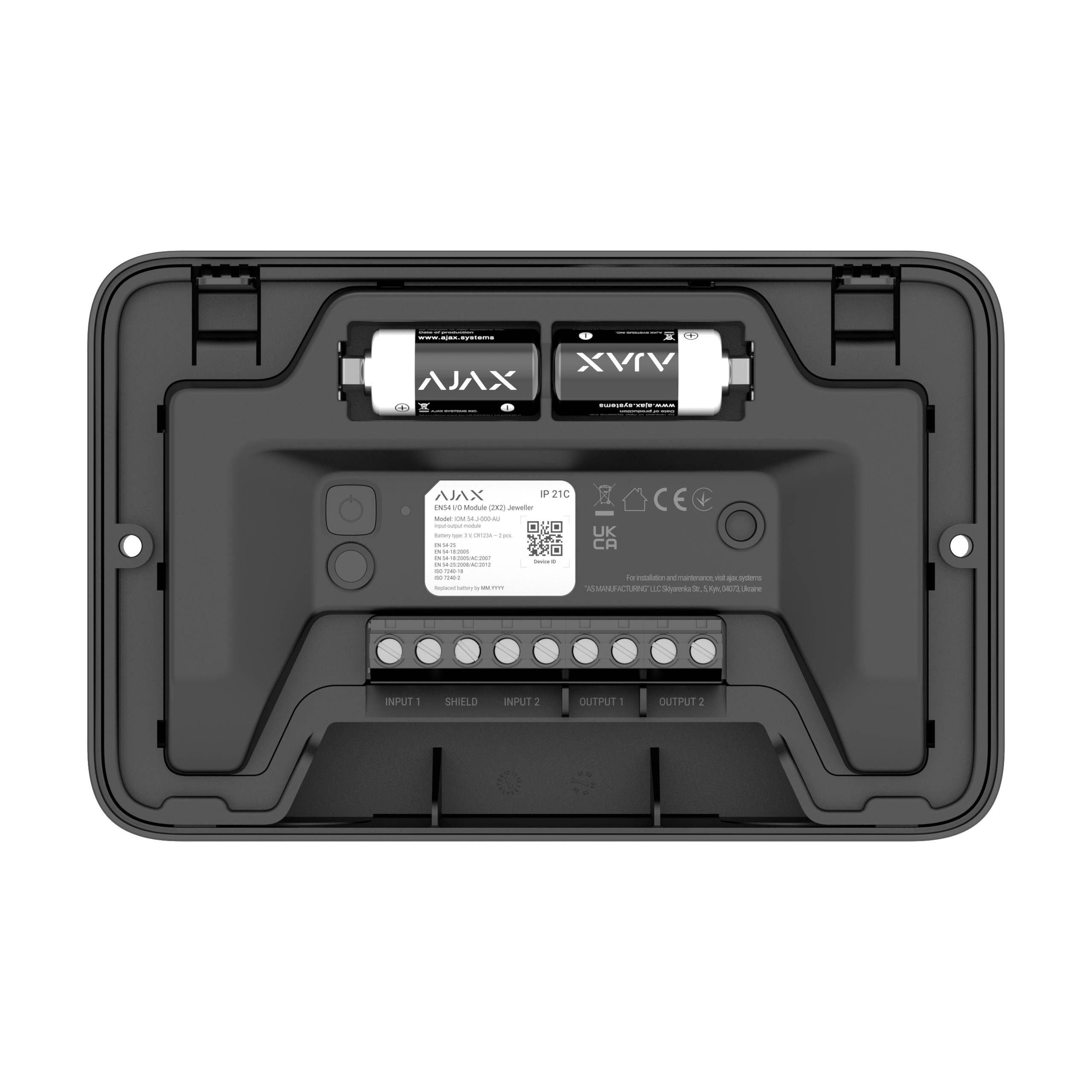 Ajax Systems Brandwarnanlage EN54 I/O Module 2x2*schwarz*Funk Ein-/Ausgangsmodul-1