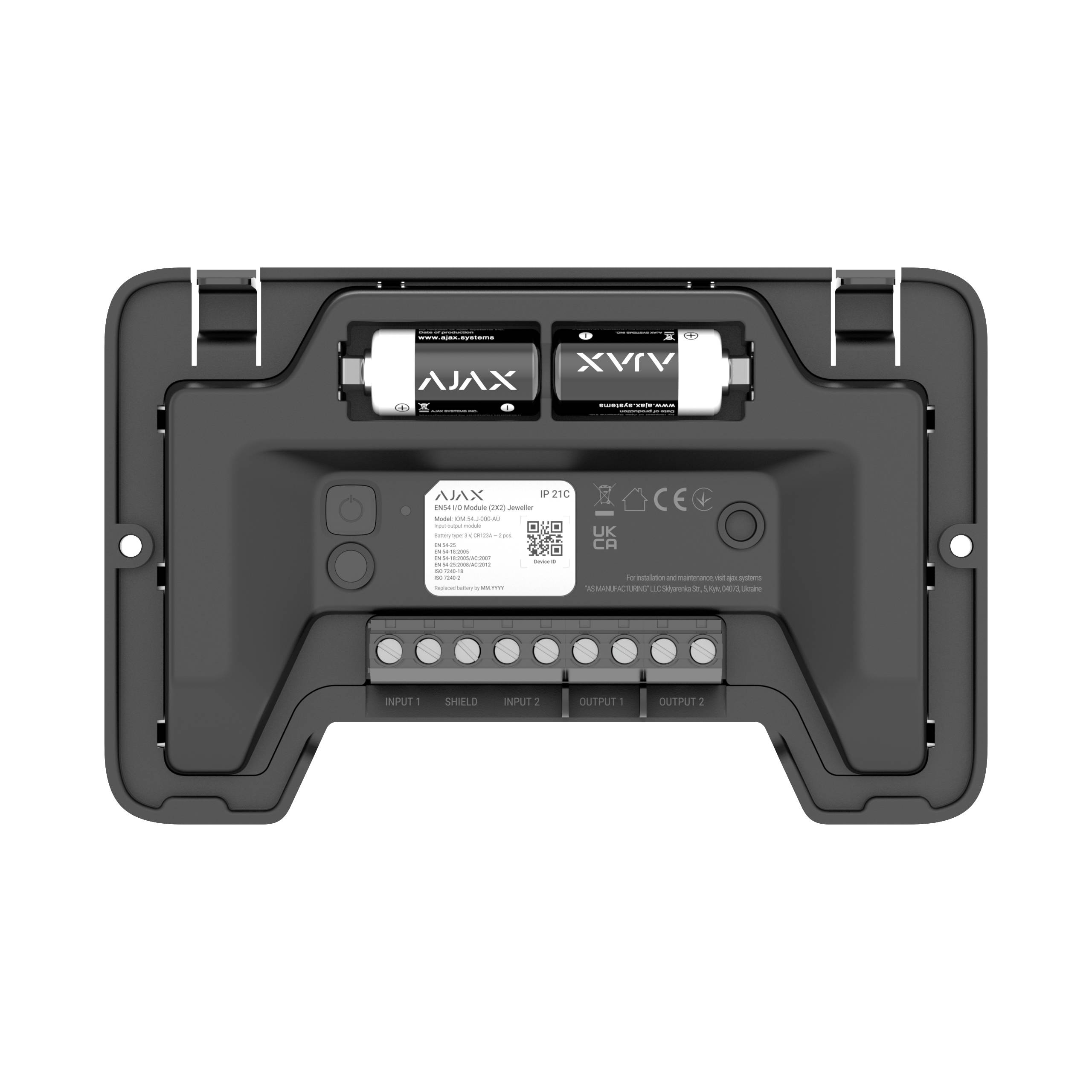 Ajax Systems Brandwarnanlage EN54 I/O Module 2x2*schwarz*Funk Ein-/Ausgangsmodul-2