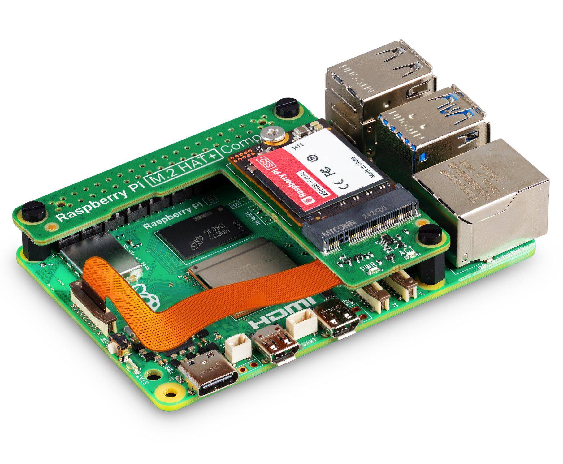 PCIe M.2 HAT für Raspberry Pi 5, M-Key, Compact-2