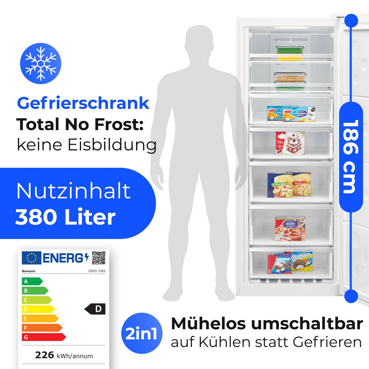 Bomann Gefrier/Kuehlgerät GSVS 7365 ws-1
