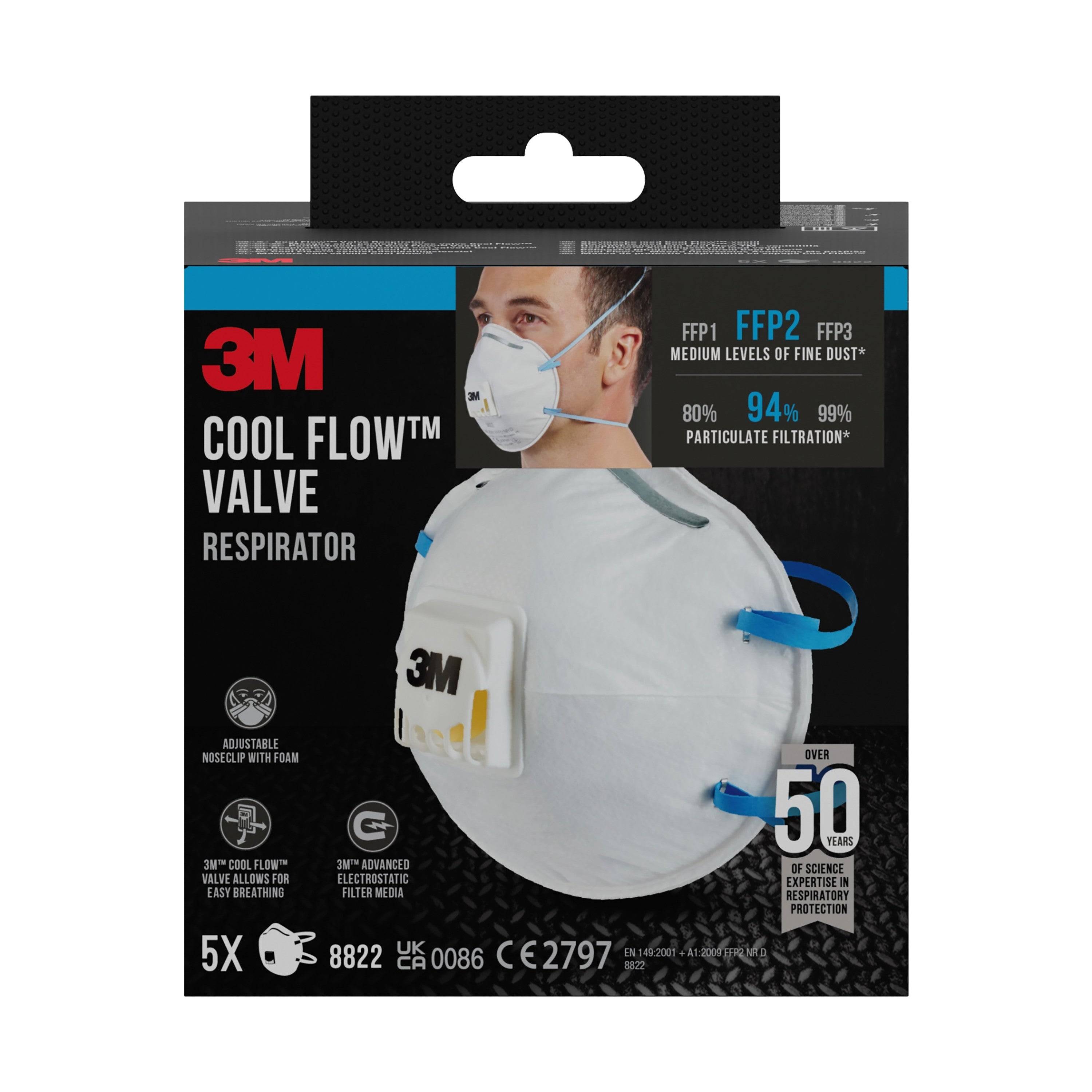 Atemschutzmaske Cool Flow 8822 mit Ventil 5er-Packung-2
