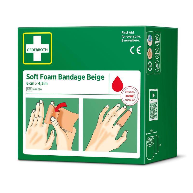 Schaumbandage, beige, 6cm x 4,5m - Artikel: 7310610027995-2