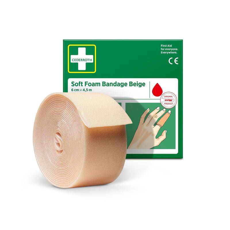 Schaumbandage, beige, 6cm x 4,5m - Artikel: 7310610027995-3
