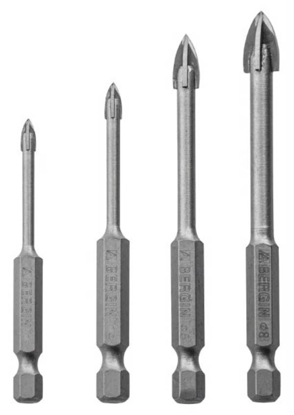 Glas-/Fliesenbohrer-Set 3,4,6,8mm HEX