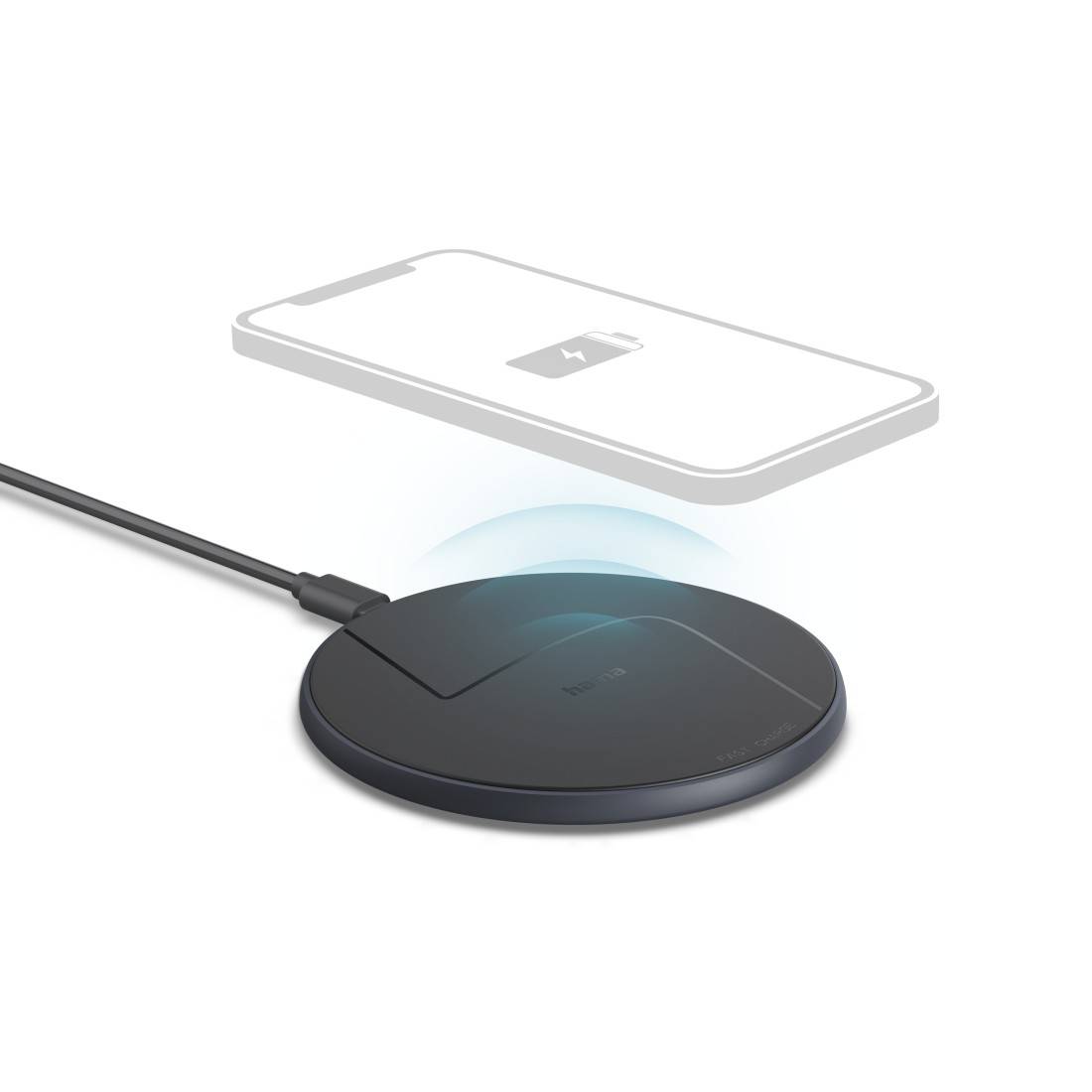 hama 00201745 Wireless Charger, kabelloses Smartphone-Ladepad, 15 W, Schwarz-0