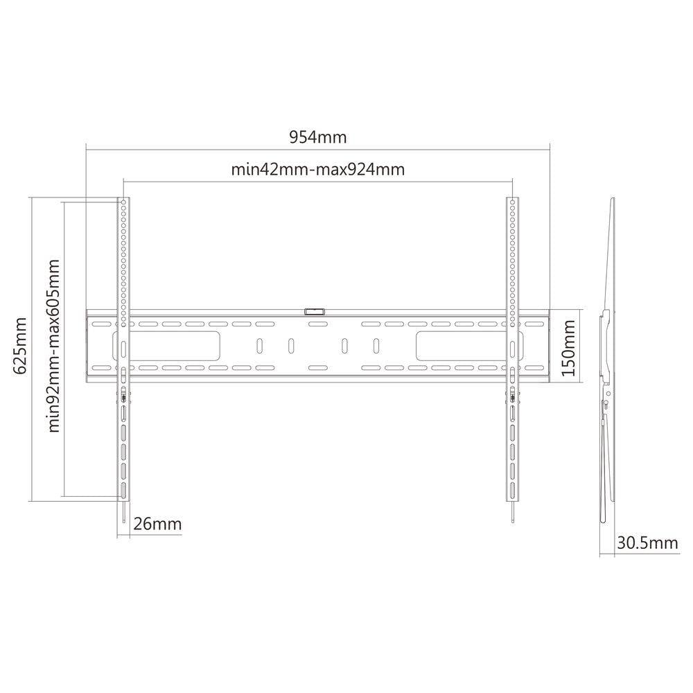 TV-Halterung XL - FIX - VESA 900x600 - 60-100"-3