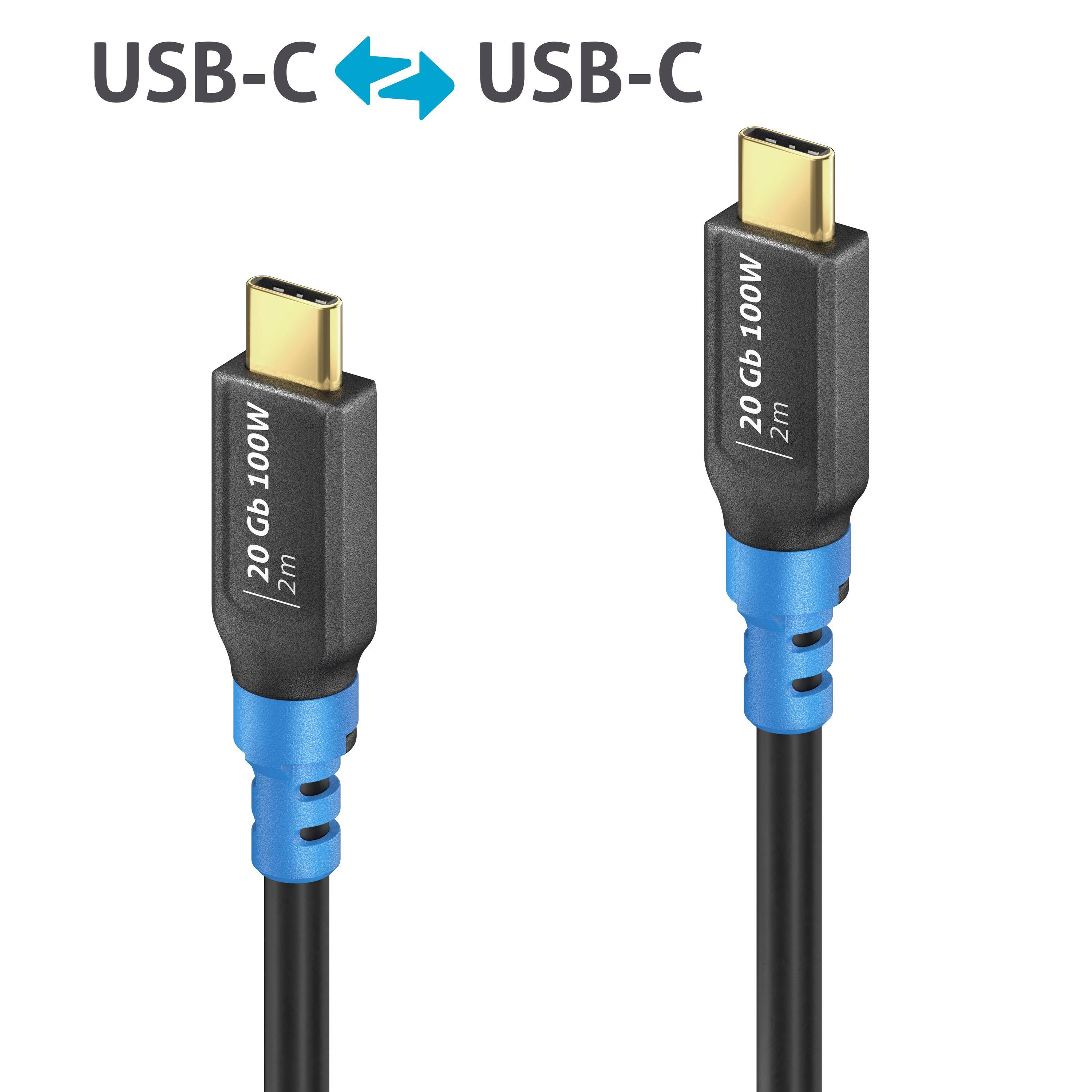 USB4 Gen2 USB-C auf USB-C Kabel, schwarz , 2.00m, Single Cable-0