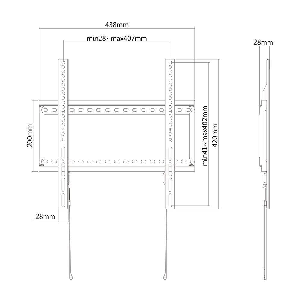 TV-Halterung - FIX - VESA 400x400 - 32-70"-3