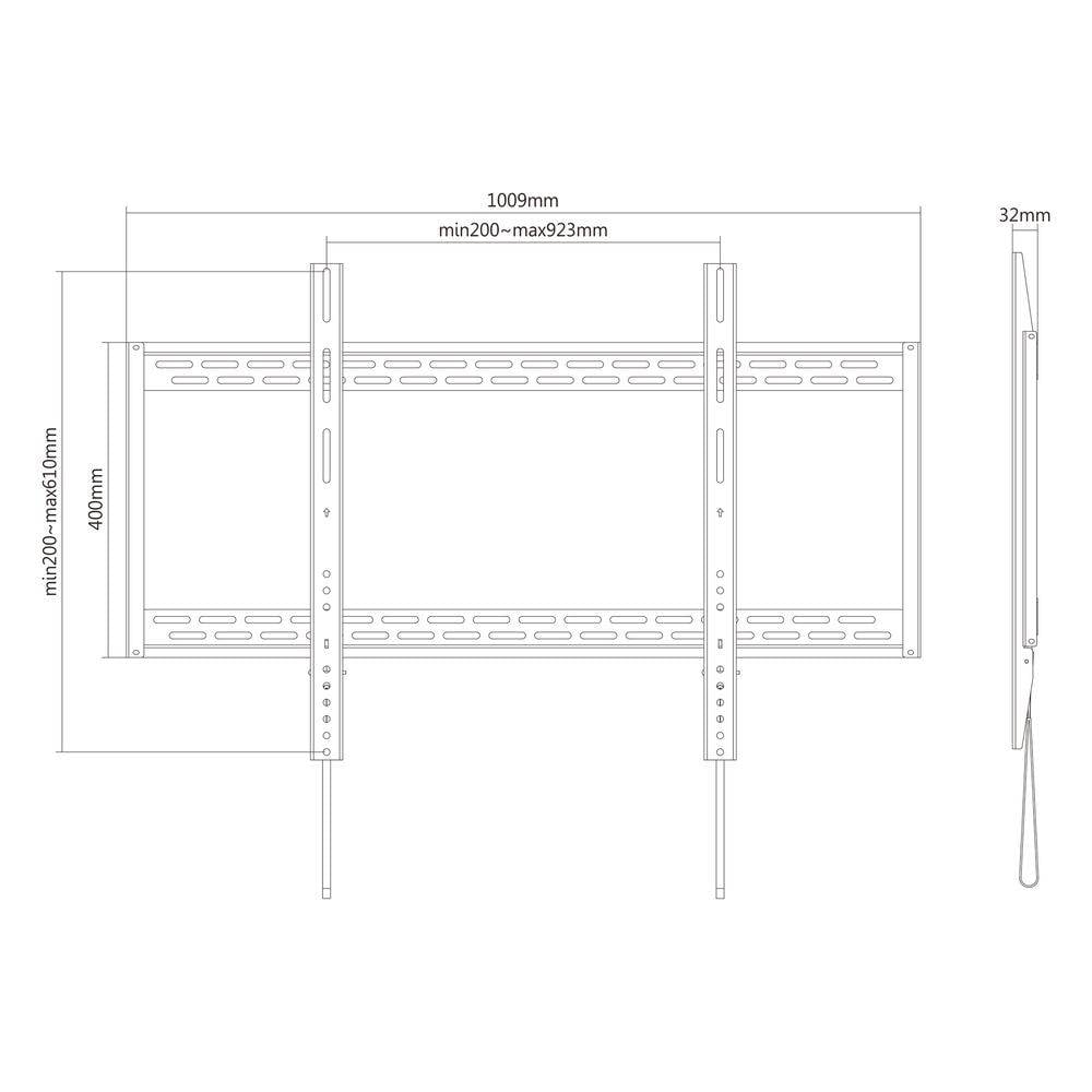 TV-Halterung XL - FIX - VESA 900x600 -60-100"-3