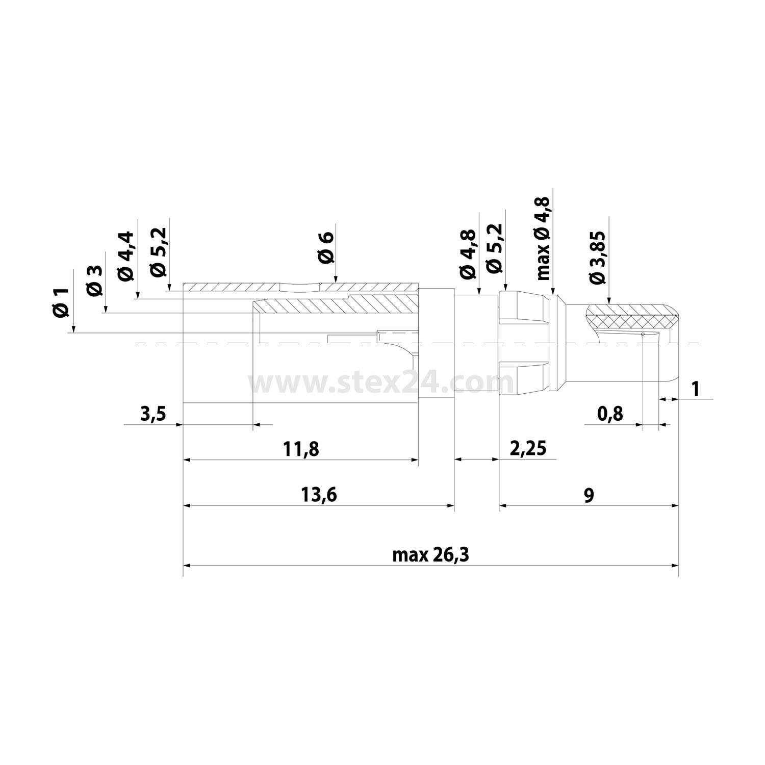 20 Stk. Harting Koaxialkontakt gerade 09692817143-1