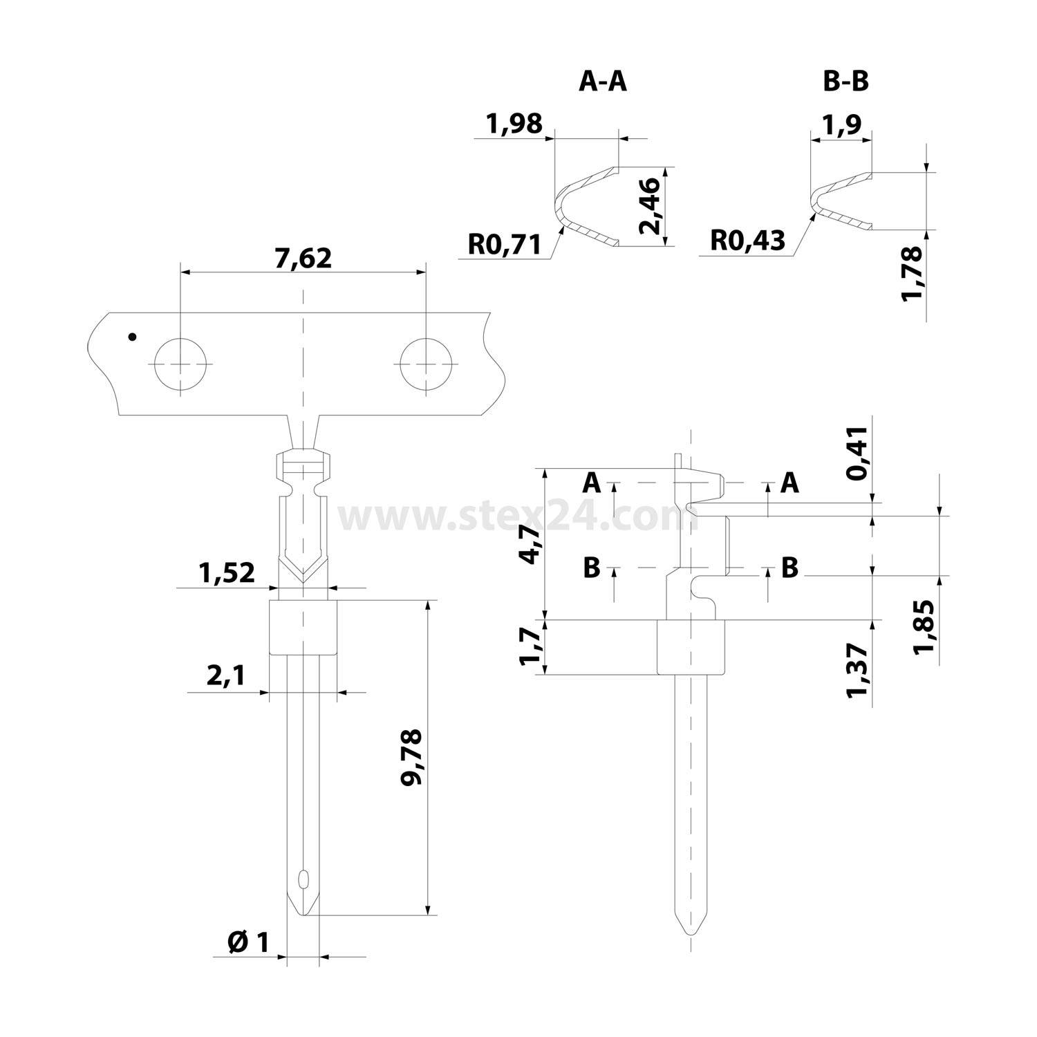 HART D-SUB Stiftkontakt 09670008167 09670008167-1