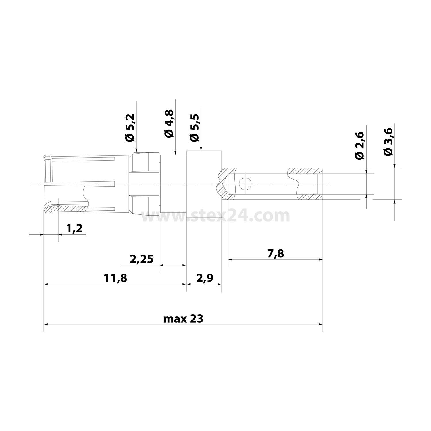 100 Stk. Harting Crimpkontakt gerade 09691827421-1