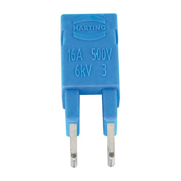 HARTING Steckbrücke längs, 1x2 blau 16A - 1 Stück