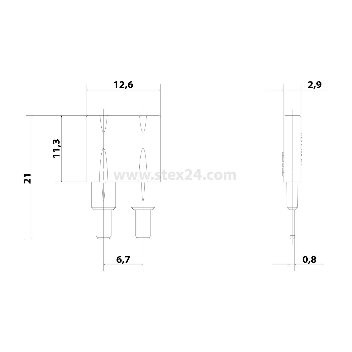 HARTING Steckbrücke längs, 1x2 blau 16A - 1 Stück-1