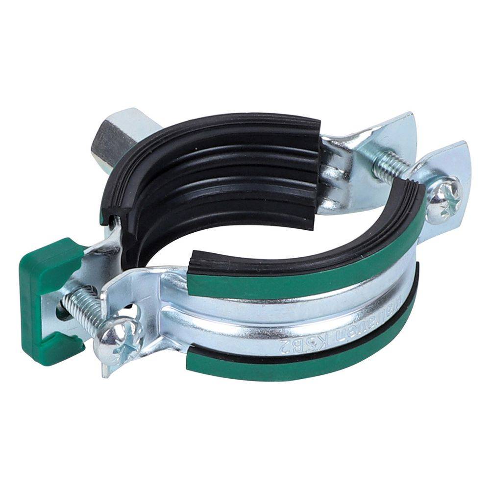 Walraven Rohrschelle KSB2, M8/M10, Durchmesser 60-64mm Zweischrauben-Rohrschelle, EPDM, elektrolytisch verzinkt-1