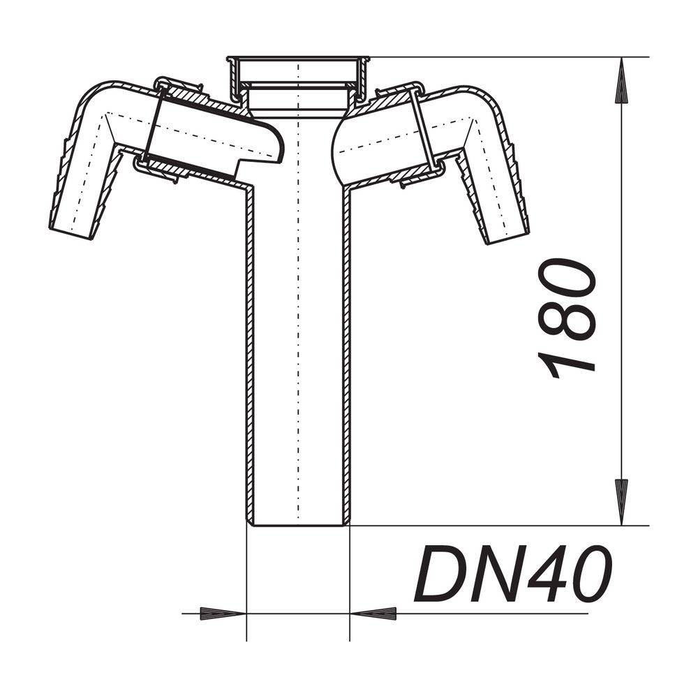 Dallmer Tauchrohr 010/2 180mm 1 1/2" x DN 40-1