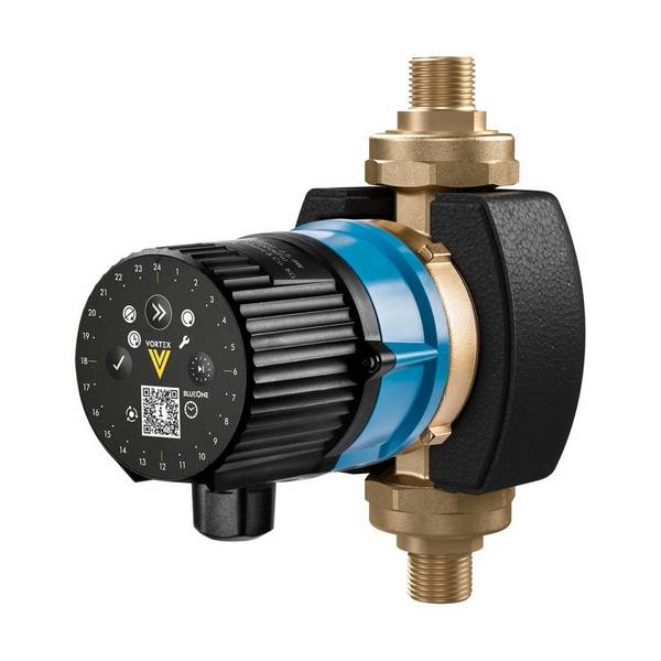 Vortex Trinkwasser-Zirkulationspumpe BlueOne BWO 155 V P15 Z, 110mm, Messing, mit Zeitschaltuhr