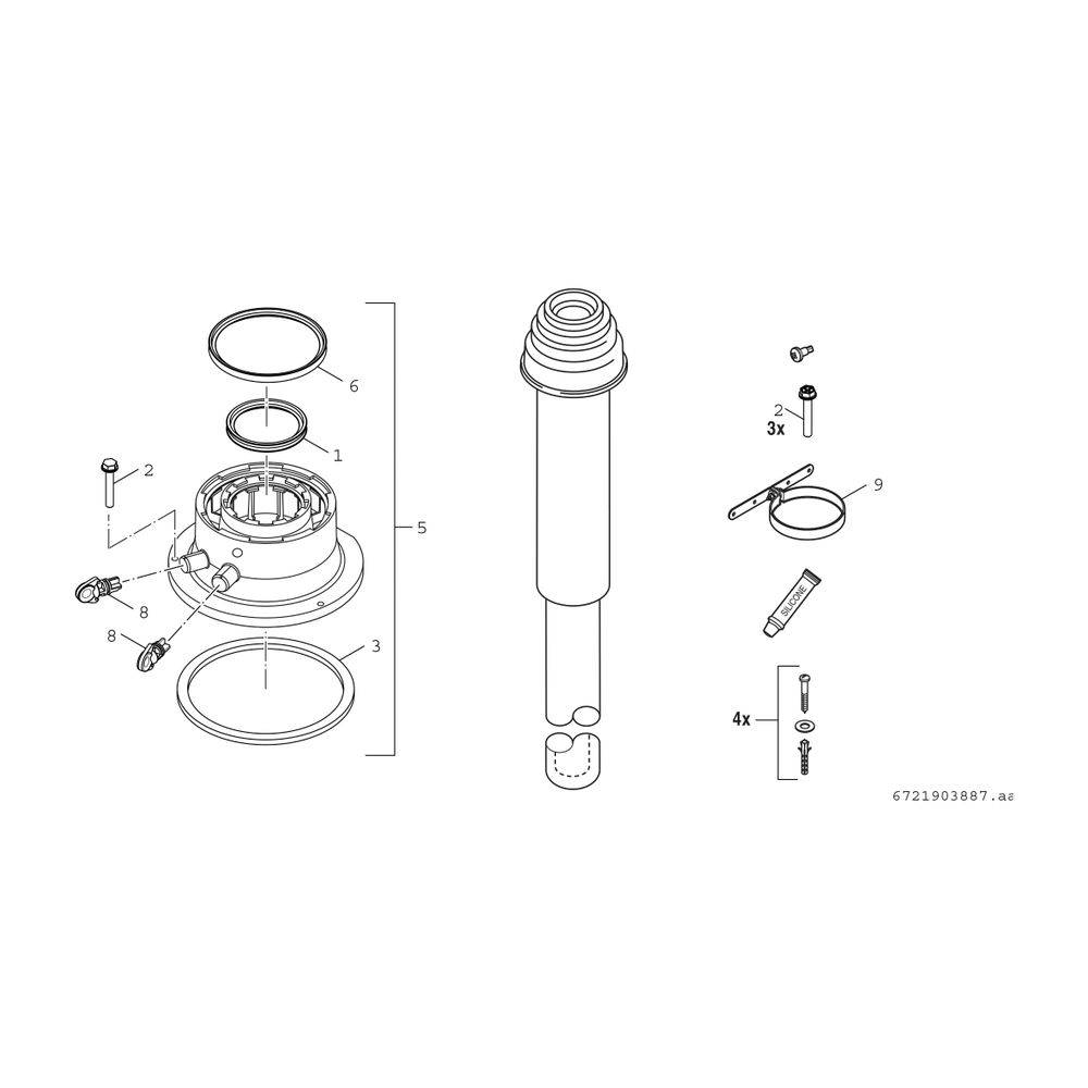 Bosch Grundbausatz FC-Set-60-C33x oben, D 60/100mm, Rot-1