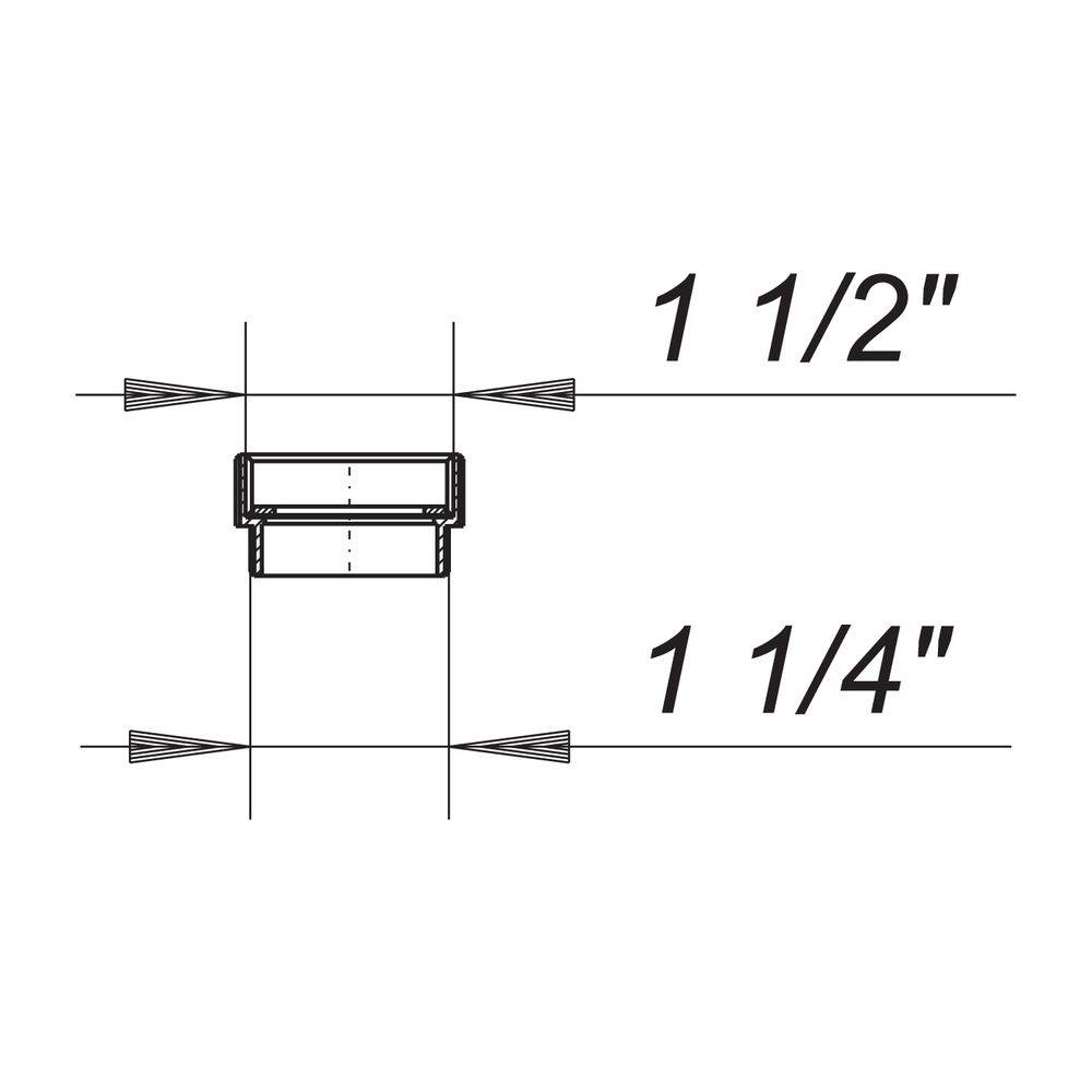 Dallmer Reduzier- und Distanzring, 1 1/2" x 1/4", PP, 090218-1