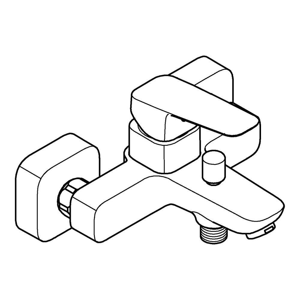 Grohe Einhand-Wannenbatterie 1/2" Cubeo 101813, 1 Stk.-1