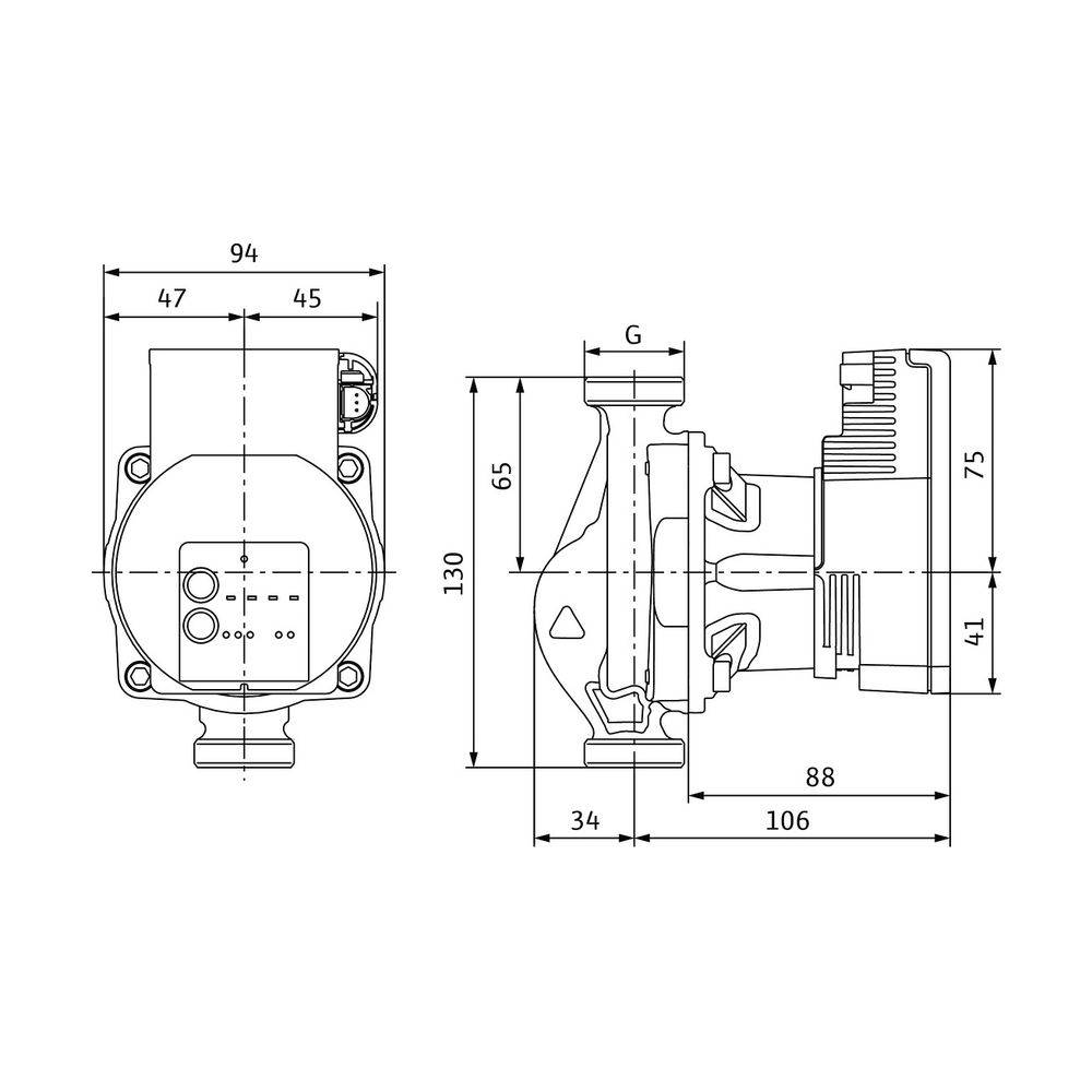 Wilo Varios Nassläufer-Hocheffizienzpumpe PICO-STG 25/1-8-130, 55W, 230V, G 1 1/2", PN 10-1