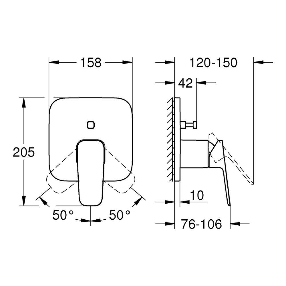 Grohe Einhand-Wannenbatterie Cubeo 101778, 1 Stk.-2