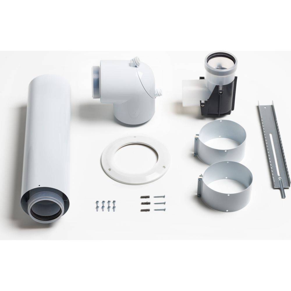 Vaillant Luft-/Abgasführung Paket 1.51 im Schacht starr, Anschlussset D 80/125mm aus PP, 0010040555-3