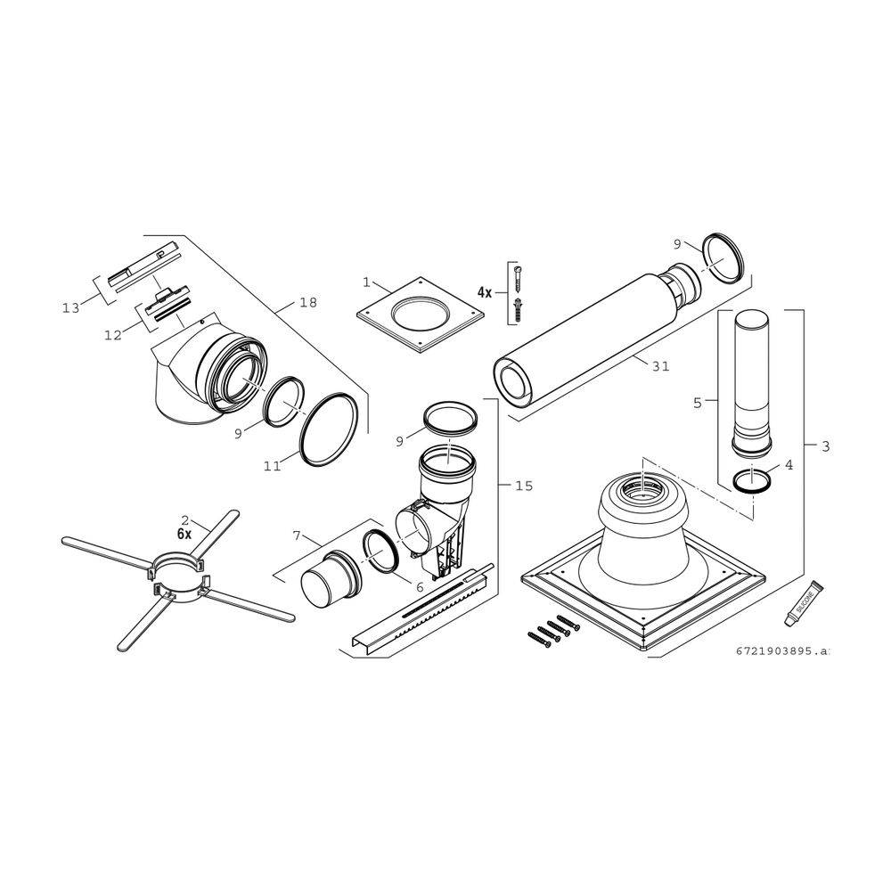 Bosch Grundbausatz FC-Set-80-C93x oben, D 80/125mm, Kunststoff-1