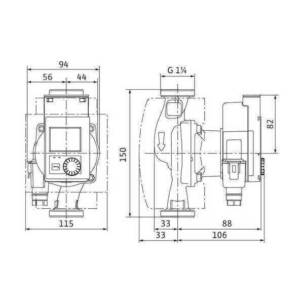 Wilo Stratos PICO-Z Nassläufer-Hocheffizienzpumpe 20/0,5-6, 30W, 230V, G 1 1/4", PN 10